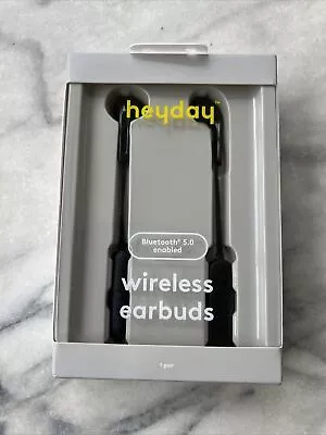 Heyday Molded Tip Braid Bluetooth Black & Grey Wireless Earbuds W/ Microphone • $8.10