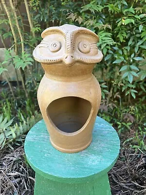 Guatemala Poqomam Indian Vintage Folk Art Pottery Owl Lantern - 12  Tall • $150