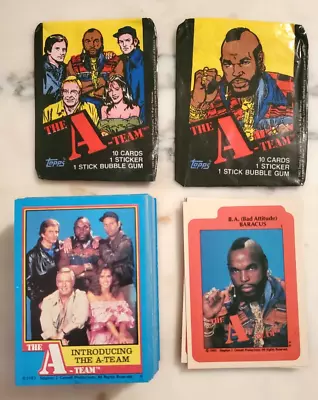 1983 Topps A-TEAM Complete Set 66 Cards 11 Stickers 2 Wax Wrappers Mr. T  Exc/NM • $9.99