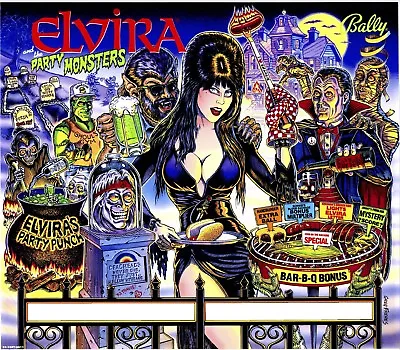 Bally Elvira And The Party Monsters Pinball Machine Translite • $132.50