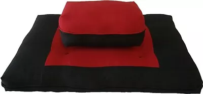 Zafu Zabuton Set Relaxing Yoga Meditation Cotton Cushions Mats Black/Red • $82