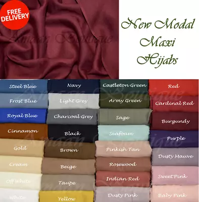 New Premium High Quality Modal Cotton Plain Maxi Hijab Scarf Shawl Wrap Modest • £6.99