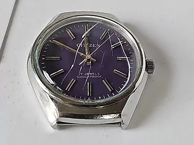 Citizen Mens 17j Vintage Watch 8260 53-1057 Purple Dial Runs Good Time Wind Up • $40