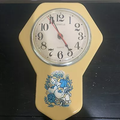 Spartus Kitchen Wall Clock Vegetable Medley Yellow Mushroom Tomato Retro Vintage • $24.99