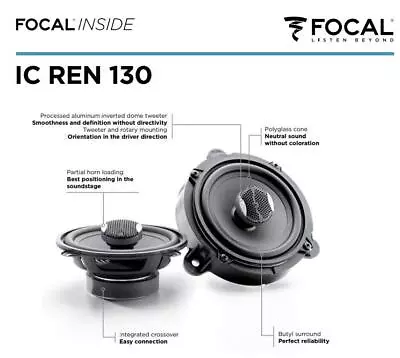 FOCAL IC-REN-130 13cm 5.25  Coax Speakers Compatible With Renault Vehicles • $137.32