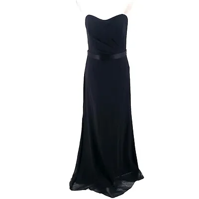 White By Vera Wang Black Evening Formal Bridesmaid Dress Sweetheart Size 10 • $38