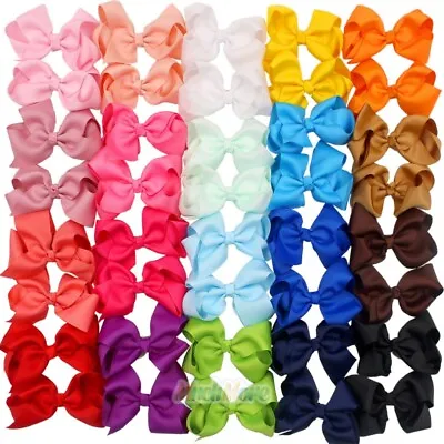 $14.75 • Buy 40 Pcs In Pairs 3.5  Boutique Hair Bows Alligator Clips For Girls Toddlers Kids