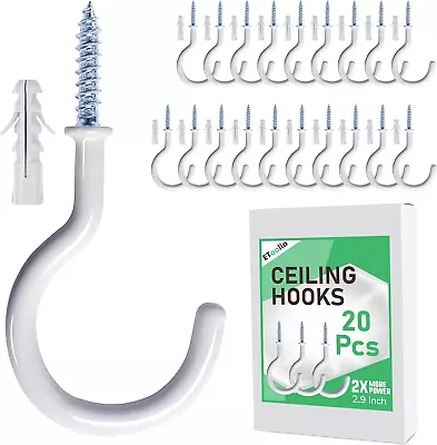 20 Pcs Ceiling Hooks For Hanging Plants - 2.9 Inches Heavy Duty Hanging Hooks F • $10.94