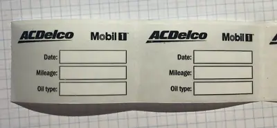 AC Delco Mobil One Oil Change Reminder Windshield Cling Stickers Qty 60 • $9.95