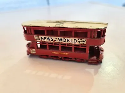 MATCHBOX Custom LESNEY #3 London Tram RED News World Diecast Model CODE3 • £5.99