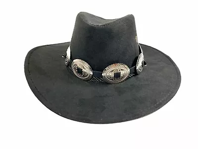 Cowboy Wester Hat Steampunk Topper Victorian Mad Hatter Slash Concho Band • $24.99