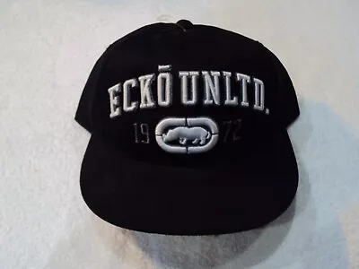 Ecko Unlimited Black Embroidered Print Hat Size 7 3/8 New With Tag Free Shipping • $17.99