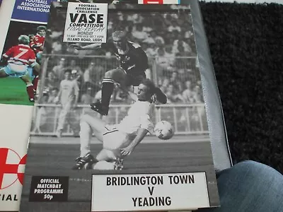 Bridlington Town V Yeading FA Vase Final Replay 14 May 1990 • £3