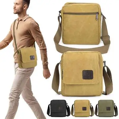 Men's Canvas Cross Body Bag Messenger Shoulder Book Bags School Satchel Vintage • $12.29