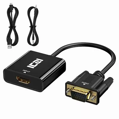 Active HDMI To Vga Adapter With 3.5mm Audio Jack And Micro USB Converter For ... • $18.64