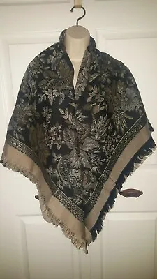 Women's Black Multi-color Floral Scarf/Wrap 48  X 48  • $12.99