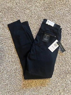 7 For All Mankind High Waist Ankle Skinny Slim Illusion Lux Black NWT $198 • $49