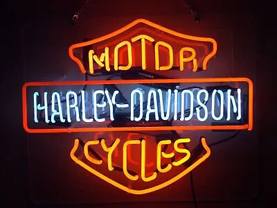 Harley-Davidson HD Motorcycle Neon Sign Light Lamp Garage Open US Stock • $189.99