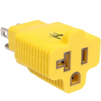 Male 15 Amp To 20 Amp Female Plug T-Blade Adapter 3 Prong Outlet 520R ETL Listed • $9.97