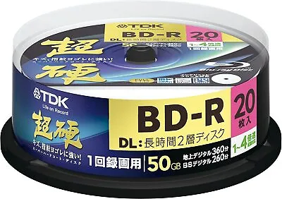 TDK Blu-ray Disc 20 Spindle - 50GB 4X BD-R DL - 2010 Printable Version BRV50HCPW • £68.94