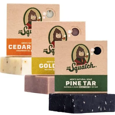 All Natural Bar Soap For Men 3 Bar Variety Pack Pine Tar Cedar Citrus And ... • £39.68