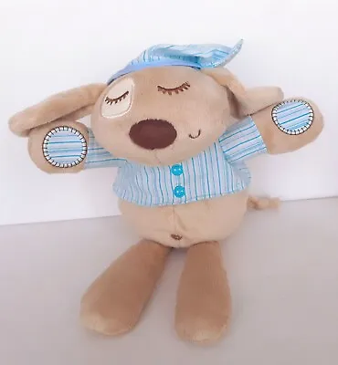 Mamas & Papas Puppy Dog Soft Plush Toy With Blue & White Striped Pyjamas VGC • £9.50