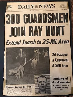 JAMES EARL RAY Assassinated Martin Luther King Jr. Escapes From Prison Article  • $12