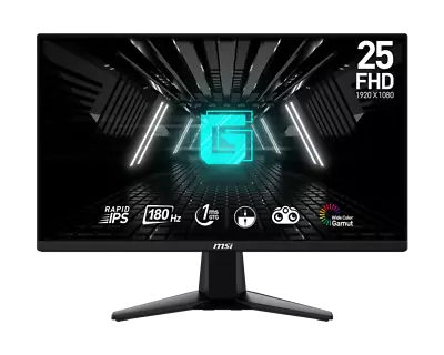 MSI G255F 24.5 Inch FHD Gaming Monitor 1920x1080 Rapid IPS 180 Hz 1ms Refurb • £119.99