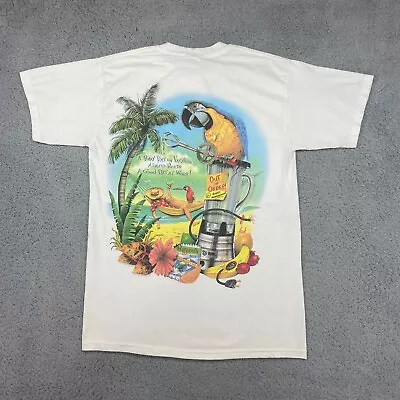 Vintage Caribbean Soul Shirt Mens Medium White 20th Anniversary Vacation Parrot • $14.88