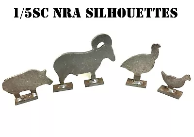 1/5sc. NRA/IHMSA Metallic Silhouette Targets - 4pc. Small Bore Rifle Knock-overs • $32.99