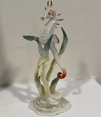 Vintage Hutschenreuther Porcelain Seahorse Figurine 4.75  Tall Art Deco • $60