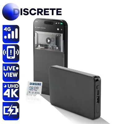 Power Bank Spy Camera 4G Portable Recorder 128GB 5000mAH 4K UHD Mobile Charger • $212.03