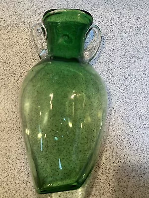 Green Glass Wall Pocket Vase • $18