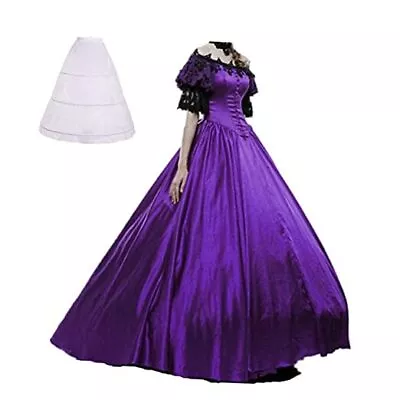 Womens Marie Antoinette Rococo Ball Gown Gothic Victorian Dress XX-Large Purple • $84.66