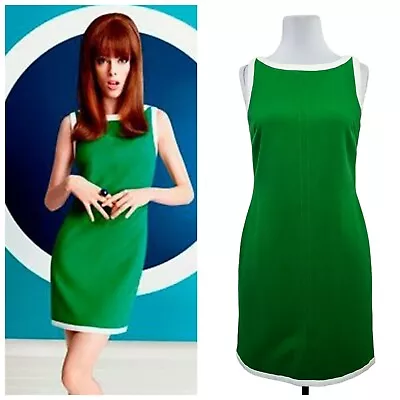 Banana Republic X Mad Men Retro 60s Mod Spring Green Sleeveless Shift Gogo Dress • $69.99