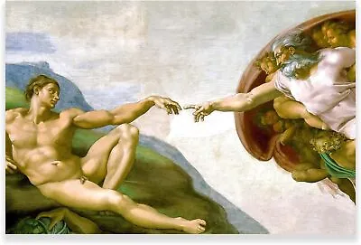 Michelangelo Buonarroti Wall Art - The Creation Of Adam Poster Oil Painting • $14.90
