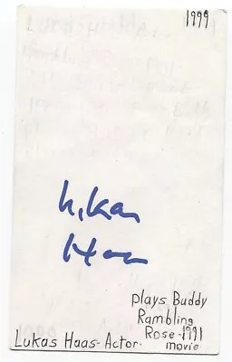 Lukas Haas Signed 3x5 Index Card Autographed Signature Actor Mars Attacks! • $30