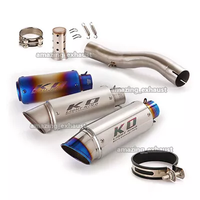 Slip-on For Kawasaki Ninja ZX10R 2004-2005 System Exhaust Mid Pipe Tail Muffler • $127.07