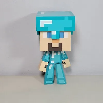 Minecraft Diamond Steve Vinyl Figure 6  Tall Removable Helmet Notch Jinx Mojang • $9.32