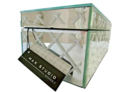 Max Studio Mirrored Velvet Lined 12” Keepsake Box Chip On Side New W/ Tags • $34.99