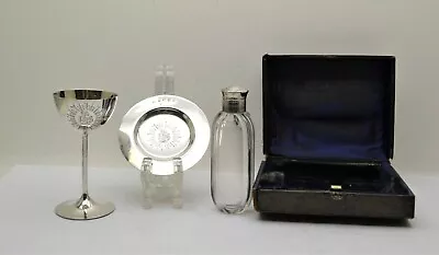 Nice Antique Traveling Mass Kit + All Sterling Silver Chalice And Paten + (CU96) • $1300