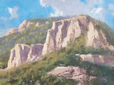 TOM HAAS Painting 'Huachuca Mountains' Oil Sierra Vista Arizona Desert Plein Air • $145