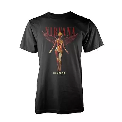 £15.98 • Buy Nirvana T Shirt In Utero Officially Licensed Mens Black Tee Kurt Cobain Grohl
