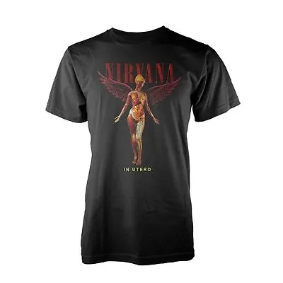 Nirvana T Shirt In Utero Officially Licensed Mens Black Tee Kurt Cobain Grohl • £16.98