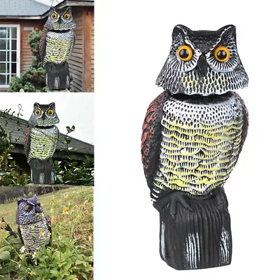 Garden Bird Deterrent Decoy Pest Control Swivel Head Owl Outdoor Decor Repeller • £10.78