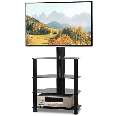 Universal Corner Swivel TV Stand With 4-Tier Shelf For Flat TV Up To 70 Inch • $88.99