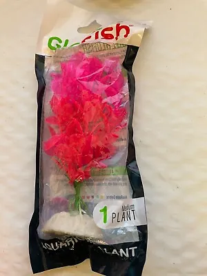 Tetra Glofish Glow Plant Pink 6 Inch Medium Aquarium Ornament Glo Effect NEW • £7.02