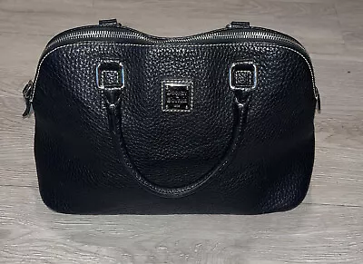 Dooney Bourke Large Dillen Pebbled Leather Double Pocket Satchel All Black • $75