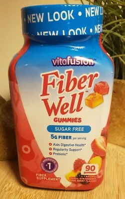 Vitafusion Fiber Well Sugar Free Fiber Supplement Gummies Fruit Flavored 90 Ct • $11.75