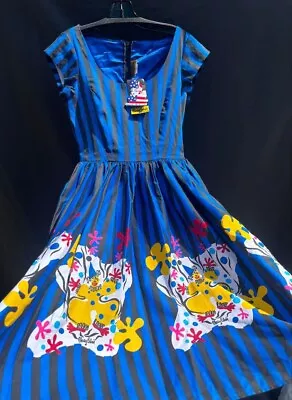 Pinup Couture Mary Blair Clowns  Blue Dress  Rockerbilly & Swing Style Size Smal • $65